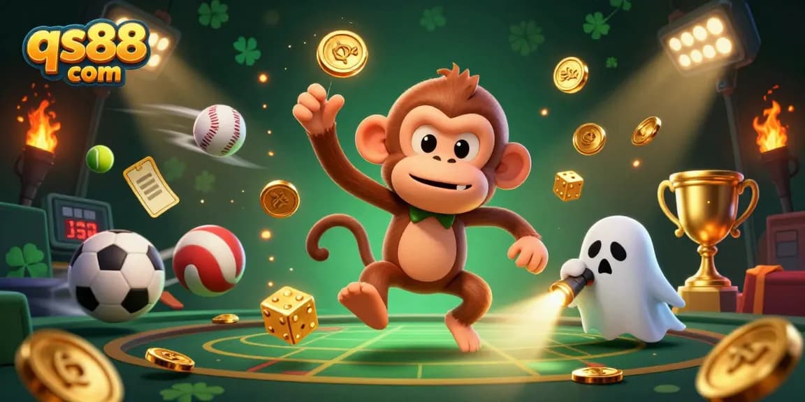 Experience thrilling gaming at qs88 com in a vibrant 3D casino environment filled with excitement.